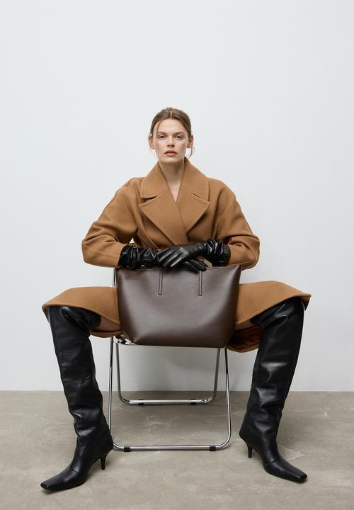 MANGO - Maribel tote bag - dark brown
