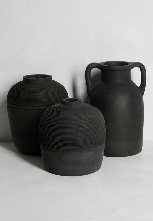 Sixth Floor - Jema Terracotta Vase -  Black