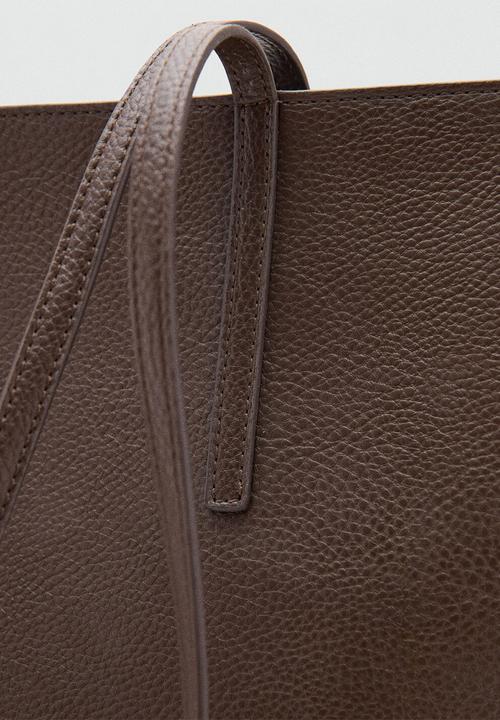 MANGO - Maribel tote bag - dark brown