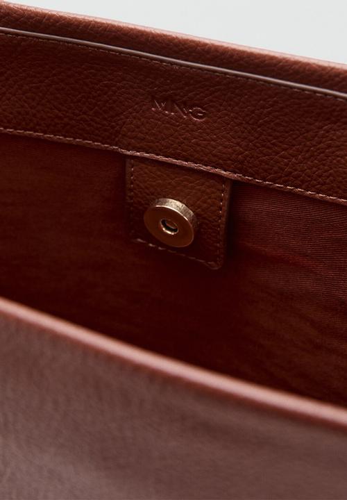 MANGO - Gracie tote bag - medium brown