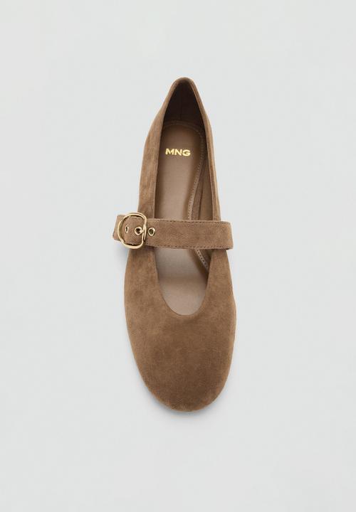 MANGO - Door1 suede mary-jane pump - light/pastel brown