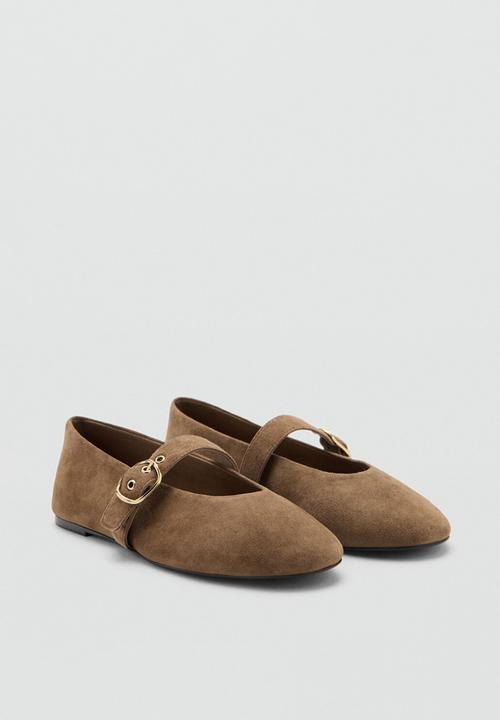 MANGO - Door1 suede mary-jane pump - light/pastel brown