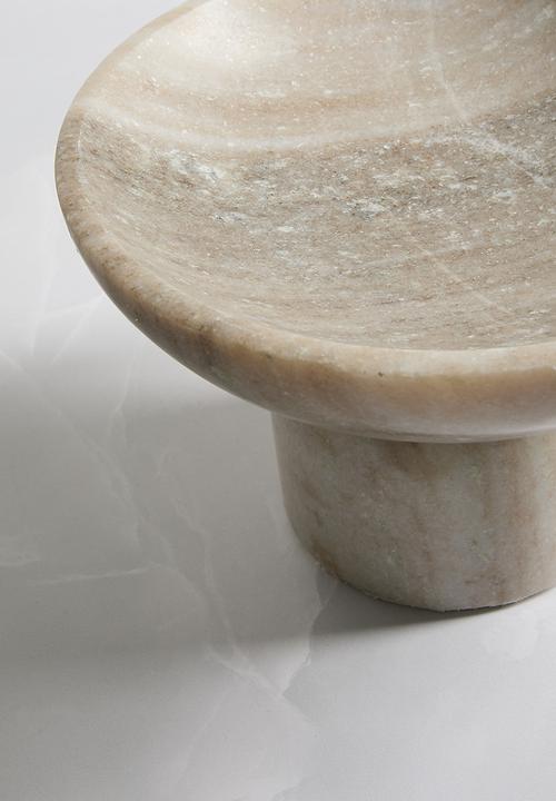 Sixth Floor - Marble Décor Bowl on Stand - Natural