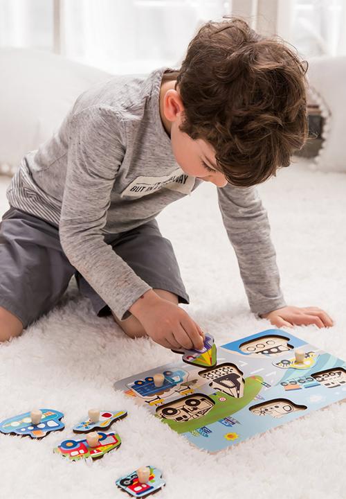 Greenbean Learning - Classic World - Peg Puzzle - Traffic - 7pcs