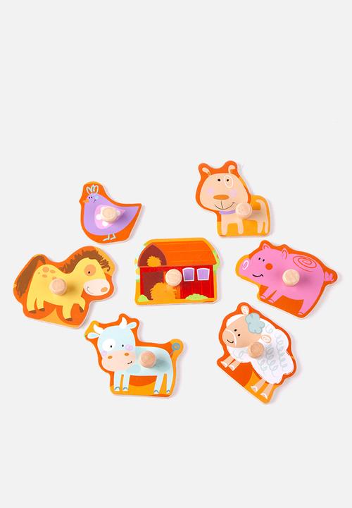 Greenbean Learning - Classic World - Peg Puzzle - Farm - 7pcs