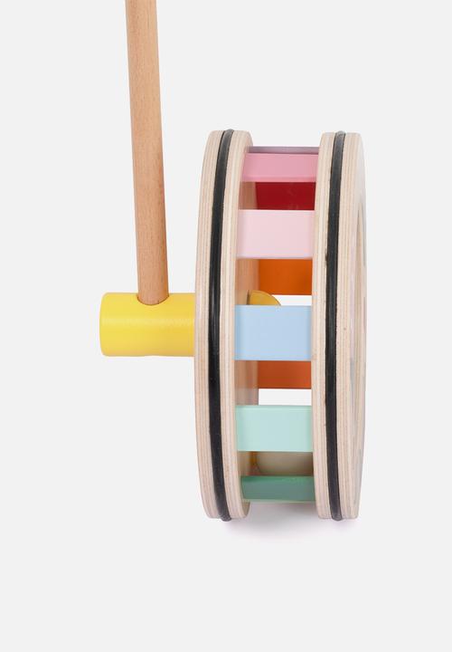 Greenbean Learning - Classic World - Pull & Push Toy - Wooden Rainbow Roll