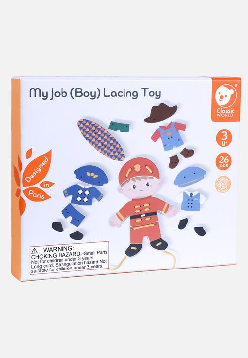 Greenbean Learning - Classic World - 'My Job' Lacing Activity Set: Boy