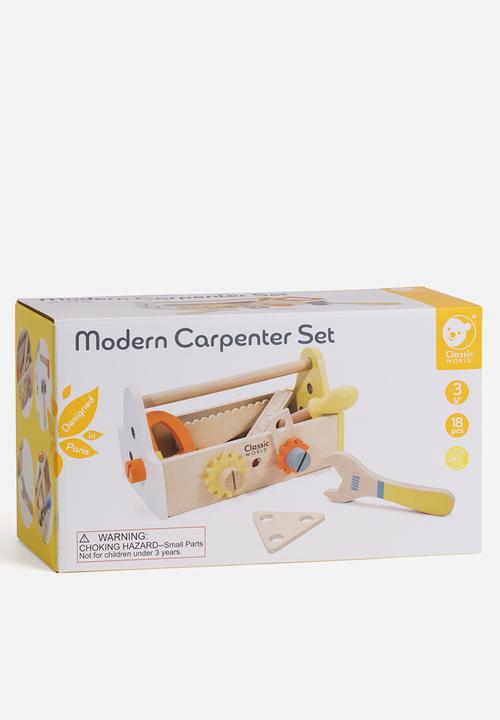 Greenbean Learning - Classic World - Pretend & Play - Wooden Carpenter Tool Set - 18pcs