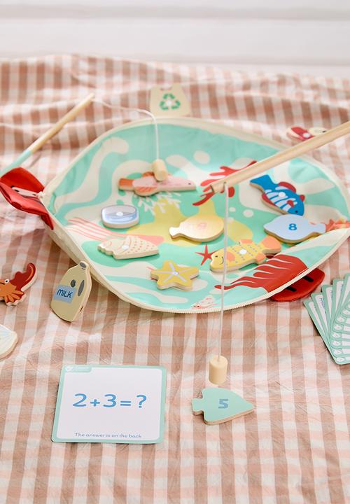 Greenbean Learning - Classic World - Fishing Game - Travel-Size Set with Activity Cards - 34pcs