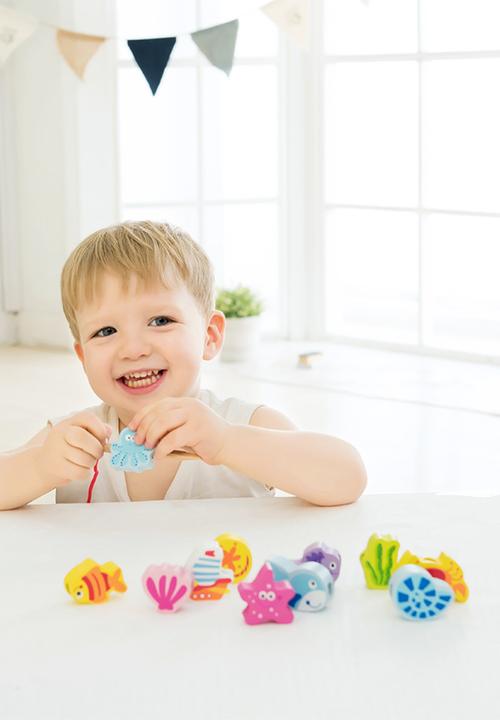 Greenbean Learning - Classic World - Lacing Beads - Under-the-Sea - 13pcs
