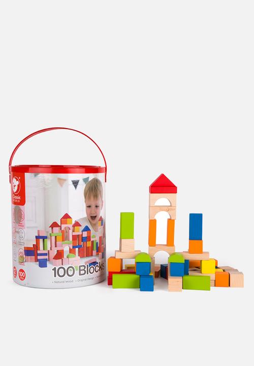Greenbean Learning - Classic World - Wooden Building Blocks with Sorting Lid - 100pcs