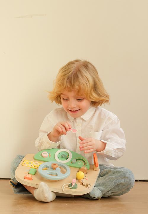 Greenbean Learning - Classic World - Steering Wheel Wooden Busy Board - 5pcs