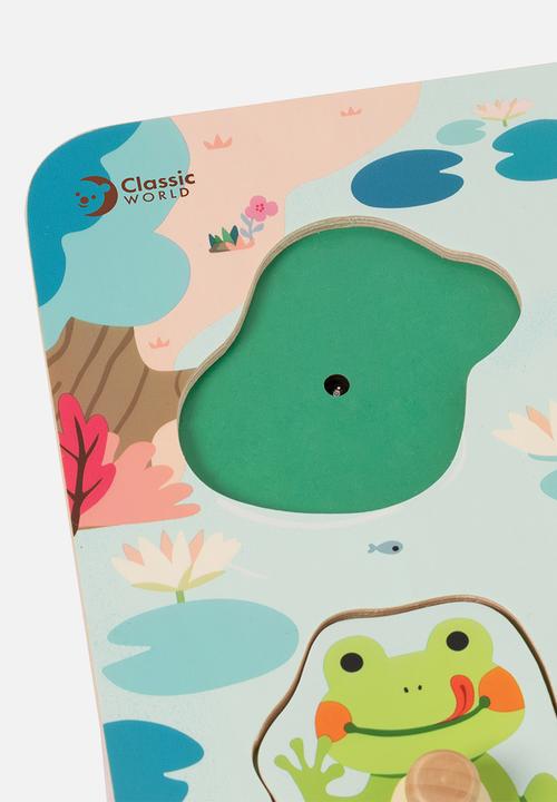 Greenbean Learning - Classic World - Wooden Peg Puzzle - Pond Animals with Sound - 8pcs