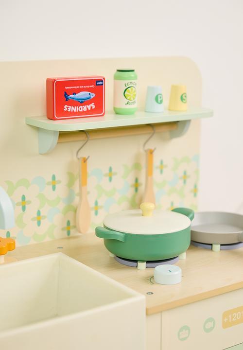 Greenbean Learning - Classic World - Pretend & Play - Wooden Natural Kitchen - 16pcs