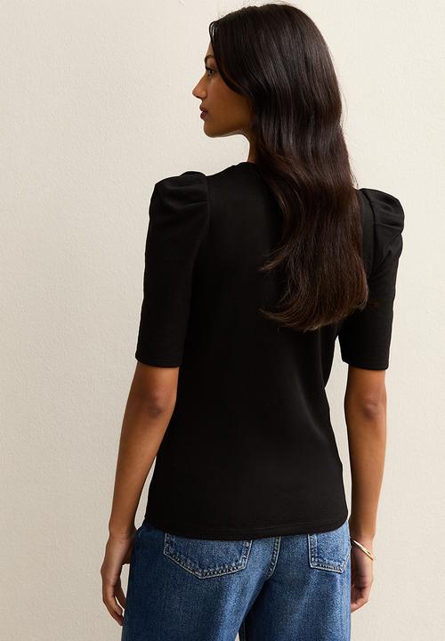New Look - Cs vde puff sleeve top - black