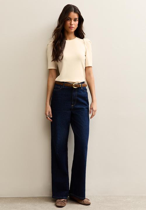 New Look - Cs vde puff sleeve top - cream