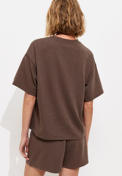 New Look - Vde sweat t-shirt - dark brown