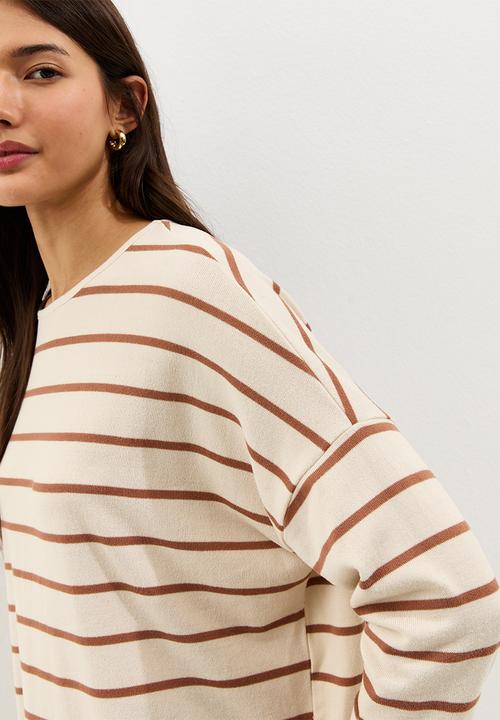 New Look - Cs vde bella stripe knit top - cream