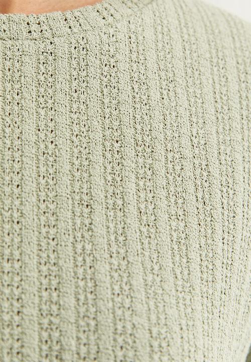 New Look - C&s vde pointelle knit top - green