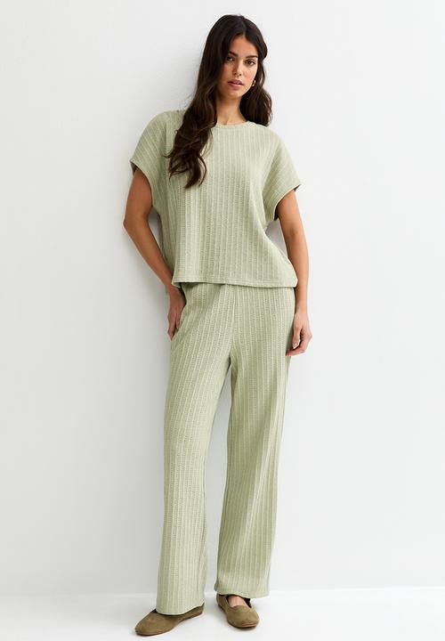 New Look - C&s vde pointelle knit top - green