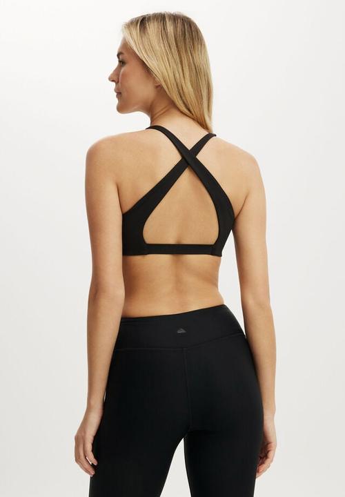 Cotton On - Ultra Move Cross Back Crop - Black