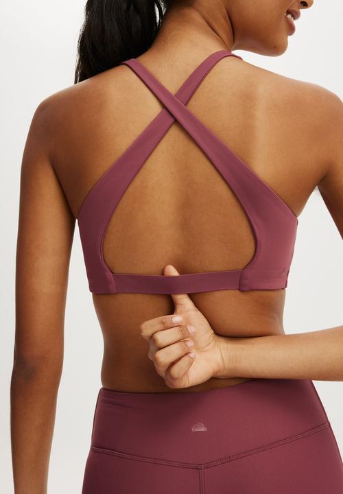 Cotton On - Ultra Move Cross Back Crop - Dusty Rose