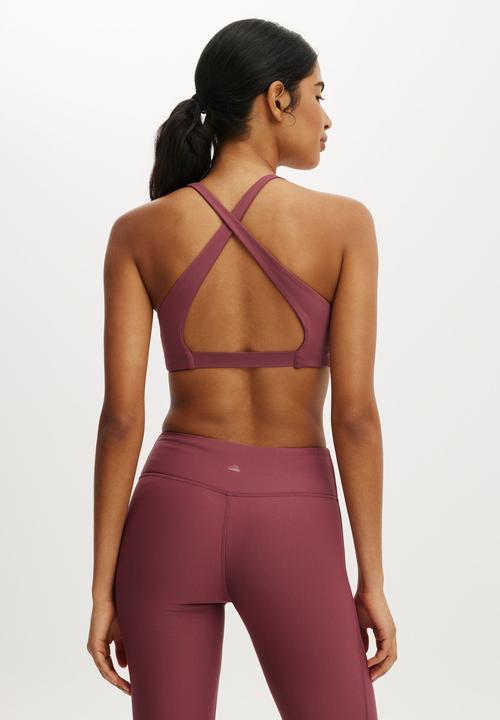 Cotton On - Ultra Move Cross Back Crop - Dusty Rose