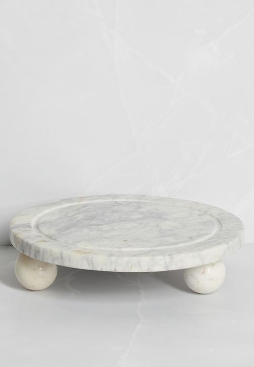 Travertine Cheeseboard with Glass Dome - Natural