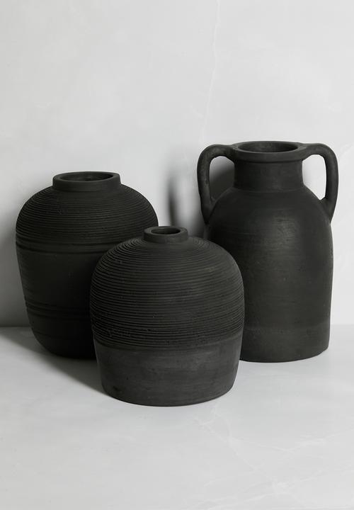Sixth Floor - Jema Terracotta Vase -  Black