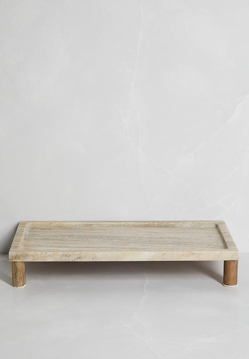 Square Marble Décor Tray - Natural