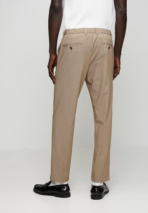 MANGO - Bologna slim-fit comfort-stretch trousers  - Taupe