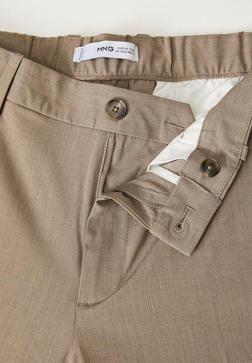 MANGO - Bologna slim-fit comfort-stretch trousers  - Taupe