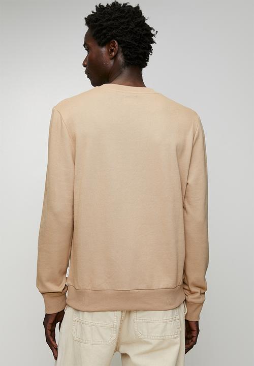 Ben Sherman - Chenille Bear Applique Crew Sweater - Cornstalk