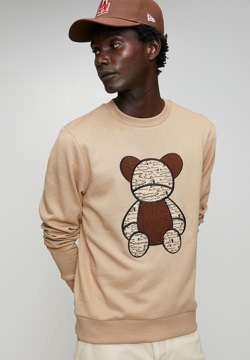 Ben Sherman - Chenille Bear Applique Crew Sweater - Cornstalk