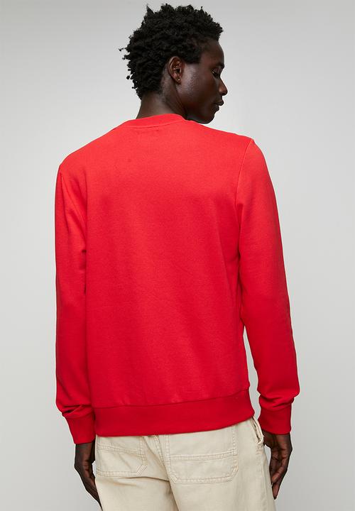 Ben Sherman - Chenille Bear Applique Crew Sweater - Red