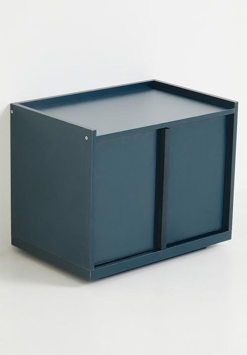 Sixth Floor - Mocha Bedside Table - Petrol Blue