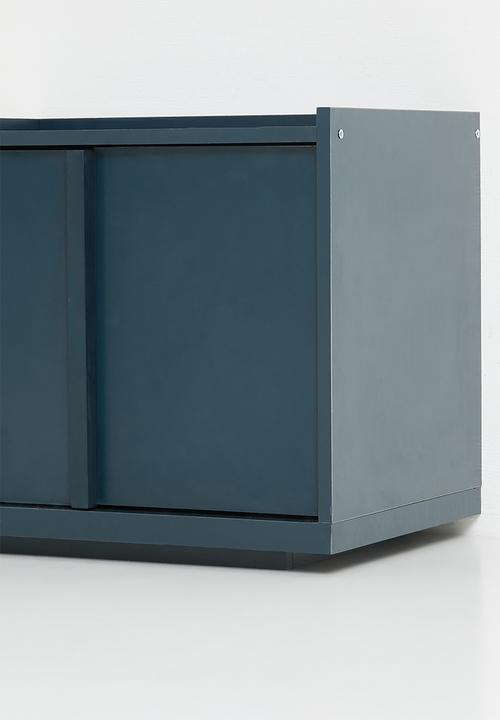 Sixth Floor - Mocha Bedside Table - Petrol Blue