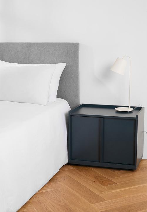 Mocha Bedside Table - Petrol Blue