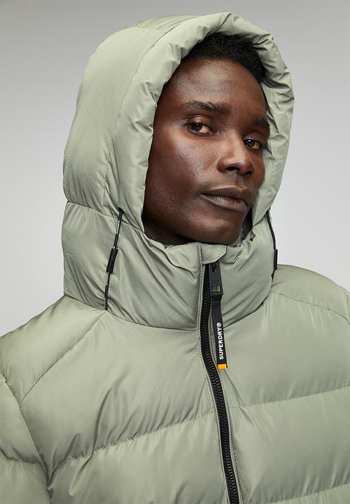 Superdry. - Hooded Sports Puffer Jacket - Light Khaki Green
