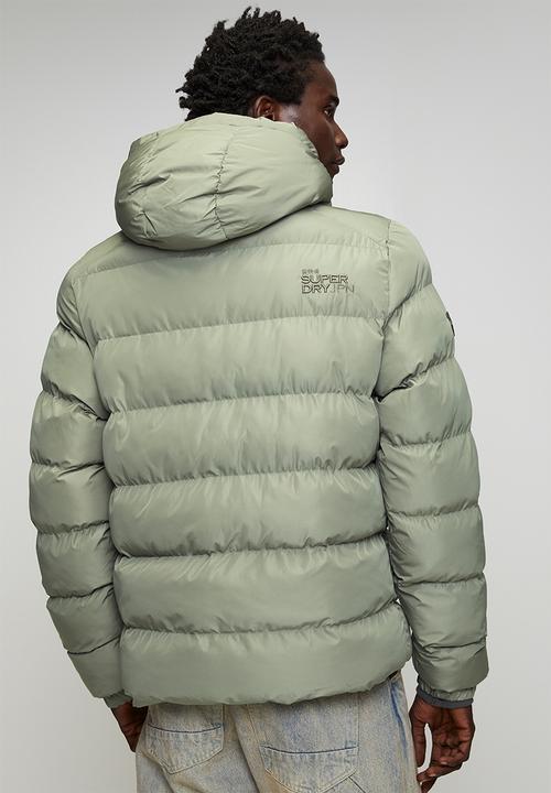 Superdry. - Hooded Sports Puffer Jacket - Light Khaki Green