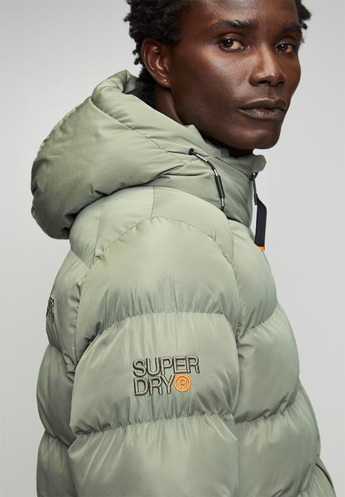 Superdry. - Hooded Sports Puffer Jacket - Light Khaki Green