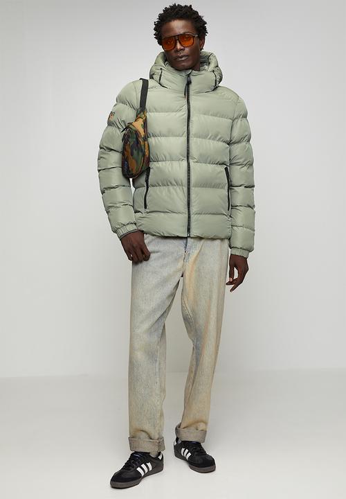 Superdry. - Hooded Sports Puffer Jacket - Light Khaki Green