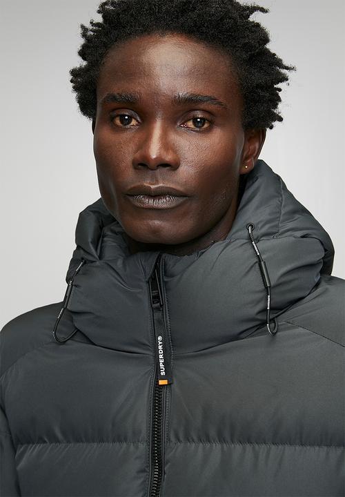 Superdry. - Hooded Sports Puffer Jacket - Ebony/Ebony