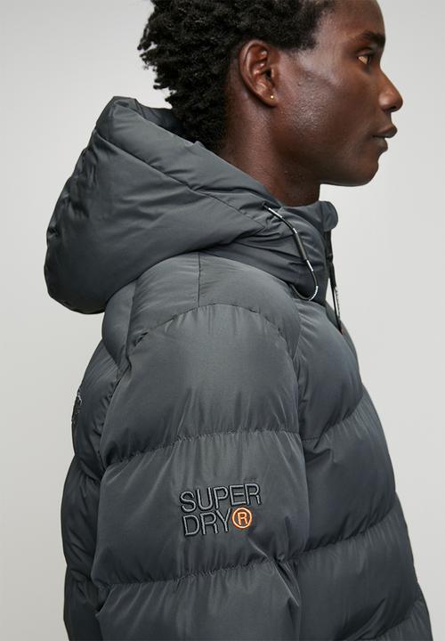 Superdry. - Hooded Sports Puffer Jacket - Ebony/Ebony