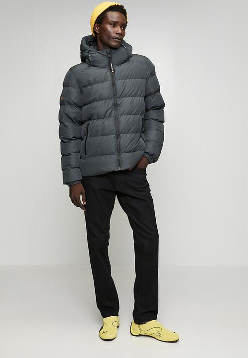 Superdry. - Hooded Sports Puffer Jacket - Ebony/Ebony