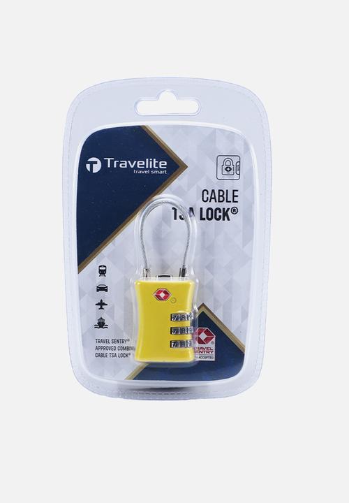 Travelite Cable 3 Dial Combination Tsa Lock - Yellow