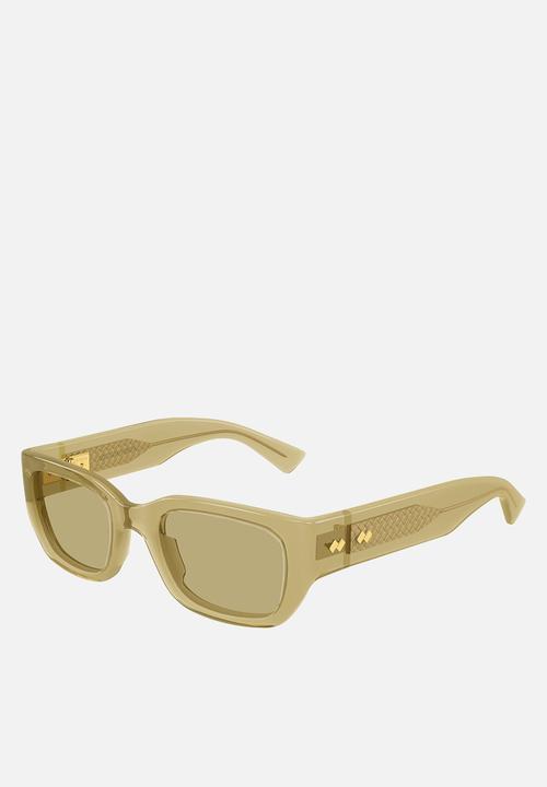 BOTTEGA VENETA - Intrecciato Rectangular Sunglasses - Yellow