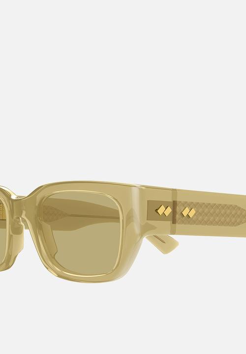 BOTTEGA VENETA - Intrecciato Rectangular Sunglasses - Yellow