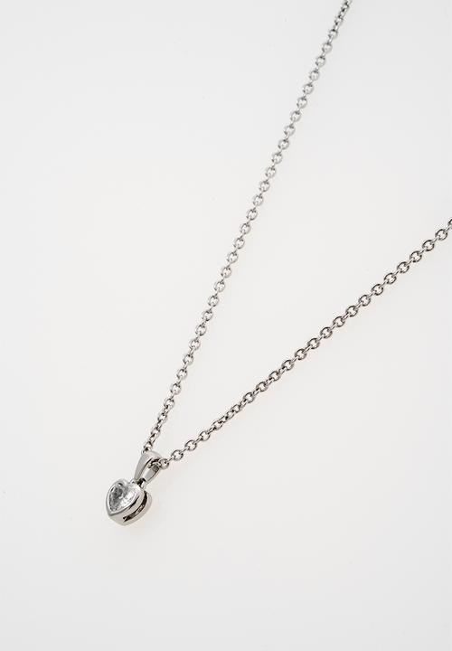 Ted Baker - Harlow mini crystal heart pendant necklace - silver