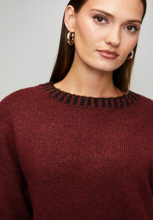 Stella Morgan - Long sleeve Easy Wearing Melange Sweater - Red Dahlia